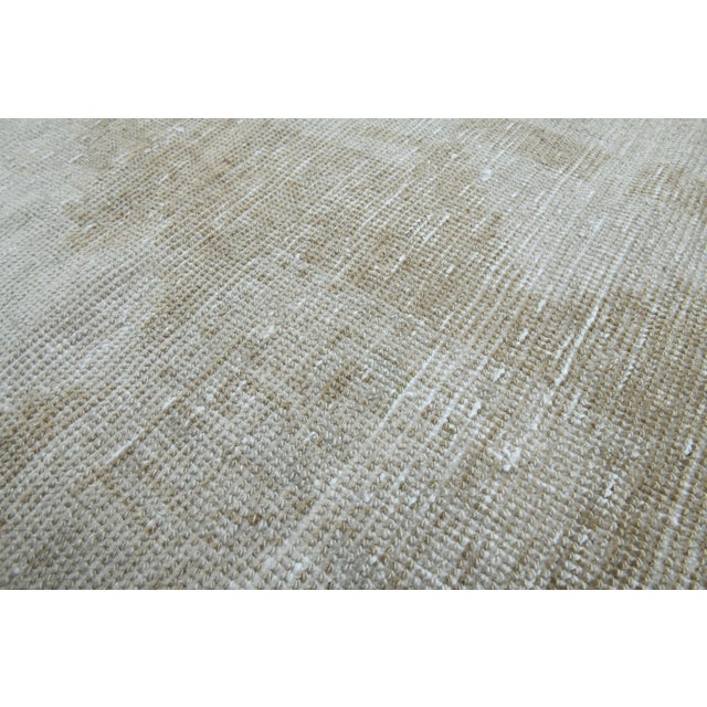 Turkish 1970s Vintage Handmade Wool Cotton Turkish Beige Area Rug For Sale - Image 3 of 11