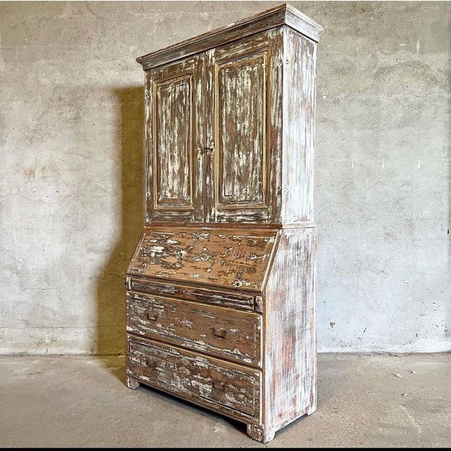 Rustic European Antique Swedish Secretaire, 1844 For Sale - Image 3 of 7