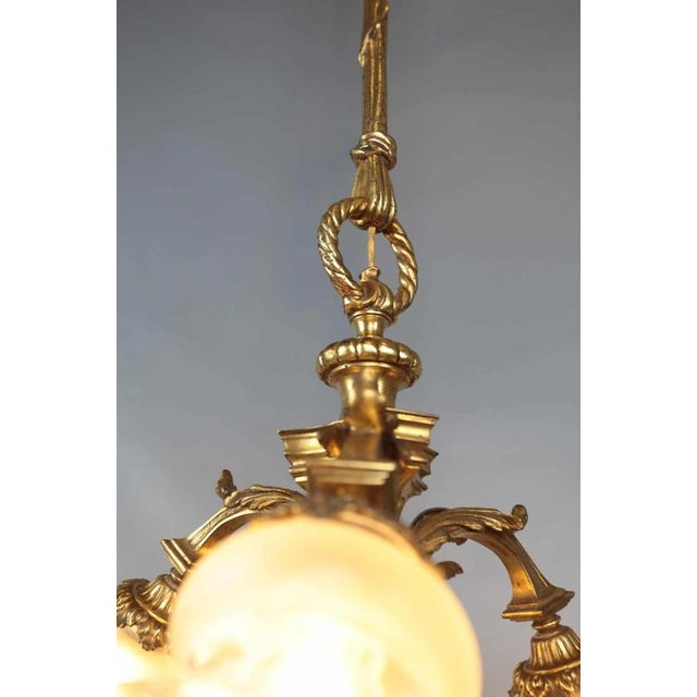 2000 - 2009 Small Antique Gilded Bronze Chandelier For Sale - Image 5 of 9