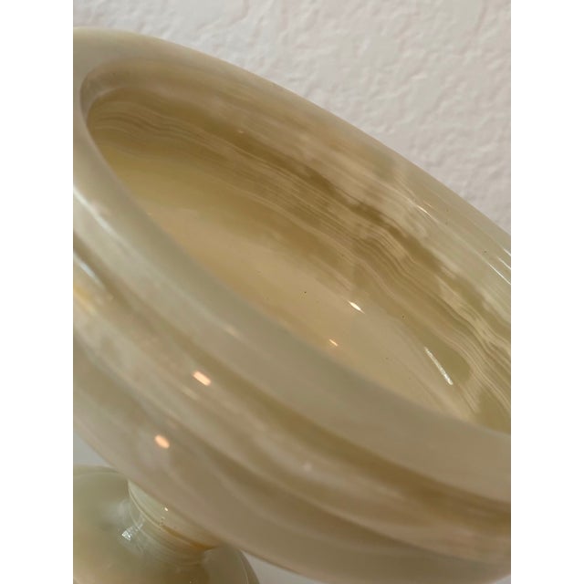 Light Green Mid 20th Century Italian Vide Poche Green Onyx Pedestal Compote Bowl For Sale - Image 8 of 12