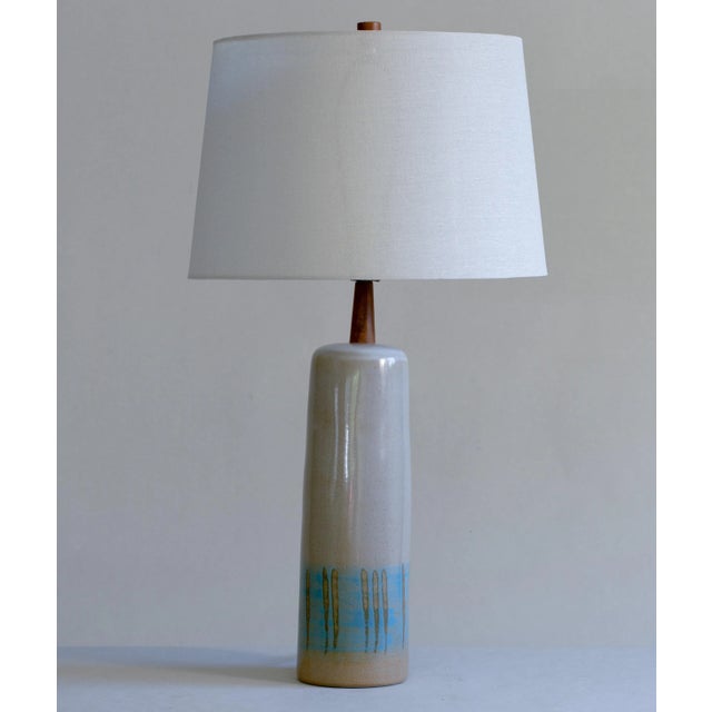 Dove Gray 1960s Gordon and Jane Martz Table Lamp M41 for Marshall Studios Gray White Blue For Sale - Image 8 of 8