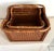 Vintage Woven Rattan Bamboo Handled Nesting Boxes Large Box 16”x12”x11” Smaller Box 13”x X9.5”x9.5” For Sale - Image 9 of 10