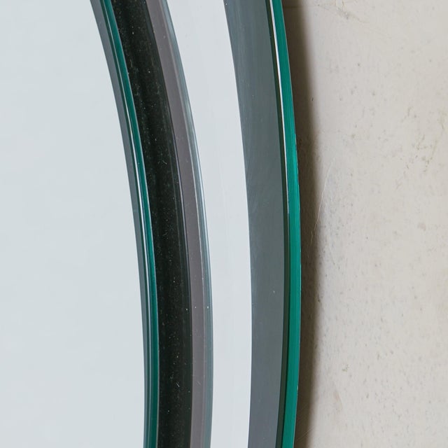 Cristal Arte Italian Round Layered Wall Mirror Attributed to Cristal Arte, 1960s For Sale - Image 4 of 7