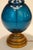 Royal Blue Xlarge Marbro Thick Blown Murano Italy Ultramarine Art Glass Brass Table Lamp 1960's Blenko For Sale - Image 8 of 12
