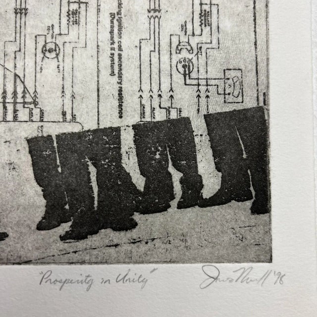 Abstract Vintage Original Print Artwork Prosperity in Unity 1998 7/16 For Sale - Image 3 of 9