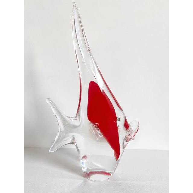 Red Mid-Century Murano Sommerso Glass Fish Sculpture from Formia, 1970s For Sale - Image 8 of 8
