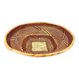 Early 20th Century Rare Tonga Binga Basket Bowl 15inch MATTER COLLECTION For Sale