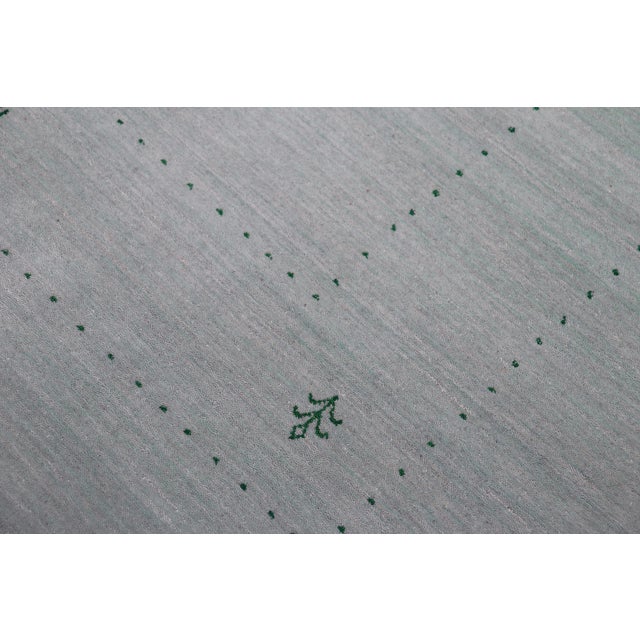 Modern Boho Chic Gabbeh Light Blue Wool Rug - 9'1''x12'1'' For Sale - Image 3 of 10