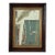 “Cabin Fern" Green Abstract Art in Antique Frame, Transitional Living Room Art by JTS For Sale