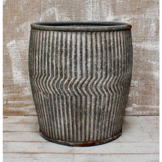 Vintage English Galvanised Dolly Tub, circa 1940 Material: Galvanised Steel A substantial vintage English galvanised dolly...