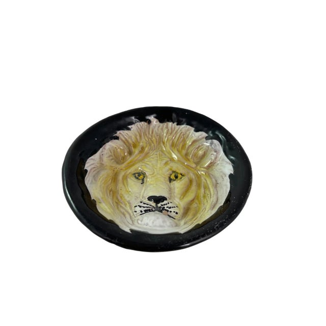 Mid 20th Century Mid-Century Italian Pottery Wild Cat Trinket Dishes - a Pair For Sale - Image 5 of 7