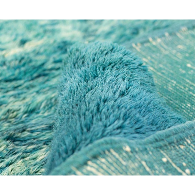Ombre Diamond-Lattice Hand-Knotted Moroccan Wool Rug | 10'1" X 6'9" | One of a Kind For Sale - Image 6 of 10