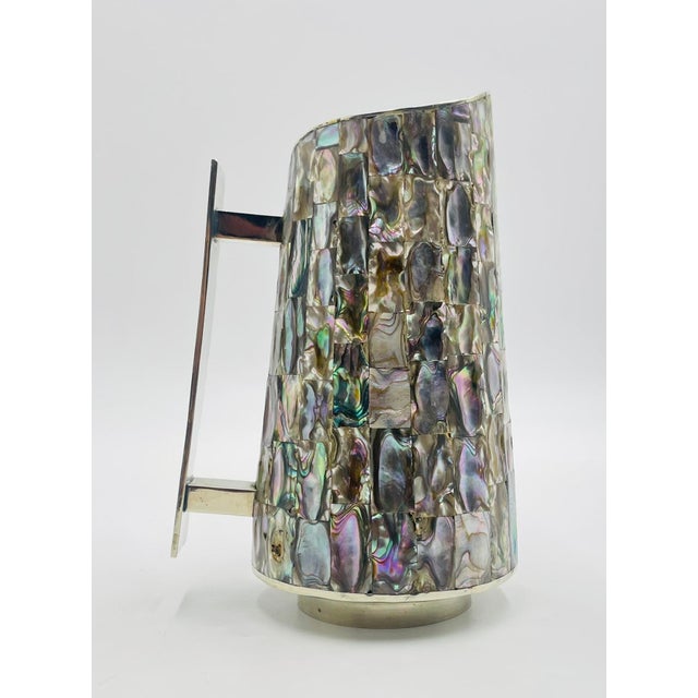 1960s Mid-Century Modern Mexican Alpaca Silver & Abalone Shell Pitcher, Signed Lhg, Taxco For Sale In Los Angeles - Image 6 of 16