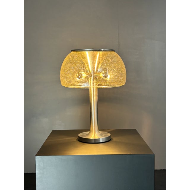 Large Mid-Century Space Age Glass Mushroom Table Lamp from Temde Leuchten, 1960s For Sale - Image 14 of 18