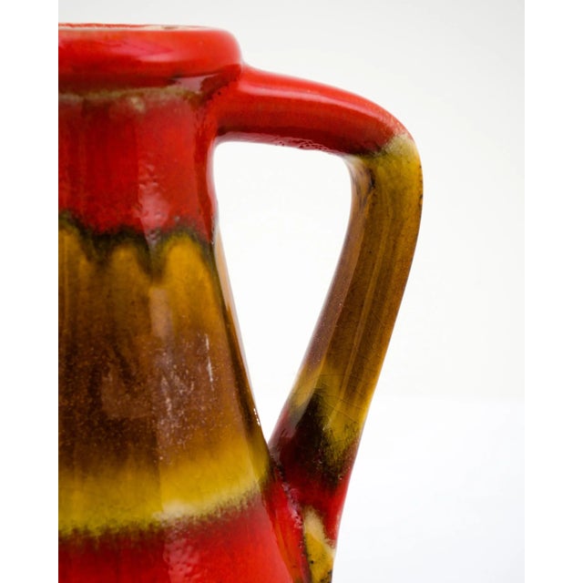 1960s Mid-Century Modern W. Germany Ceramic Jar Red & Gold For Sale - Image 9 of 10
