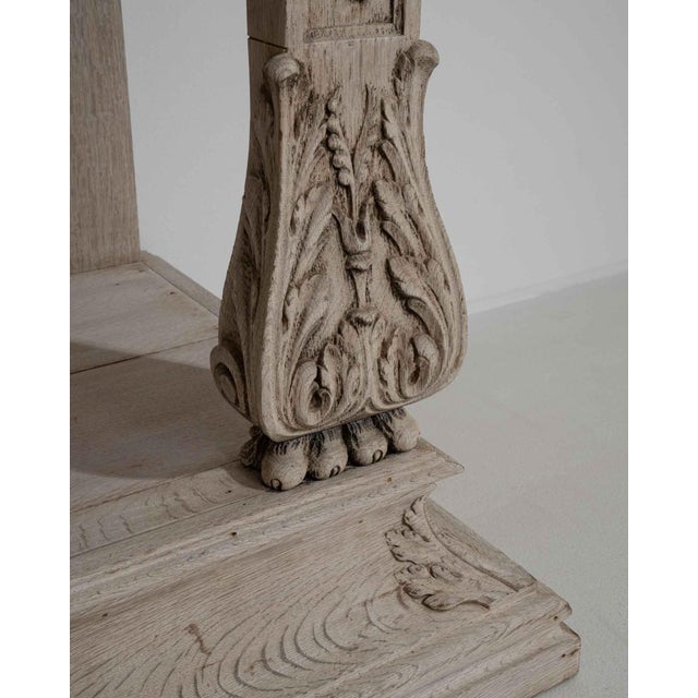 19th Century 19th Century Oak Neoclassical Console Table With Belgian Bluestone Top For Sale - Image 5 of 9