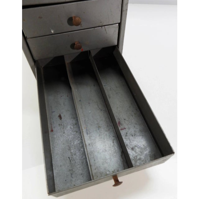 Metal Midcentury Small Industrial Metal Box With Drawers For Sale - Image 7 of 10