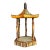 Vintage Coastal Rattan Pagoda Pedestal For Sale