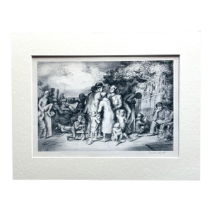 Vintage 1939 Print in 11x14 Mat, Ready to Frame: Charles Locke, "The Terrace"
