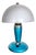 Mid-Century Modern Mushroom Table Lamp in Blue Metal, 1963 For Sale