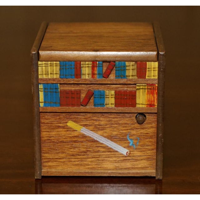 Miniature Folk Art Cigarette and Cigar Dispenser, 1970s For Sale - Image 3 of 14