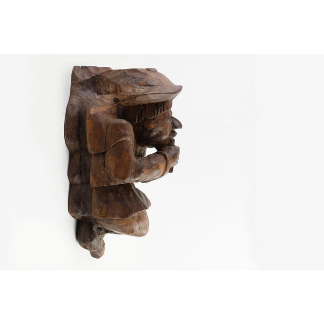 Hand-Carved Oak Wall Figure of a Man, France, 1850s For Sale - Image 4 of 12