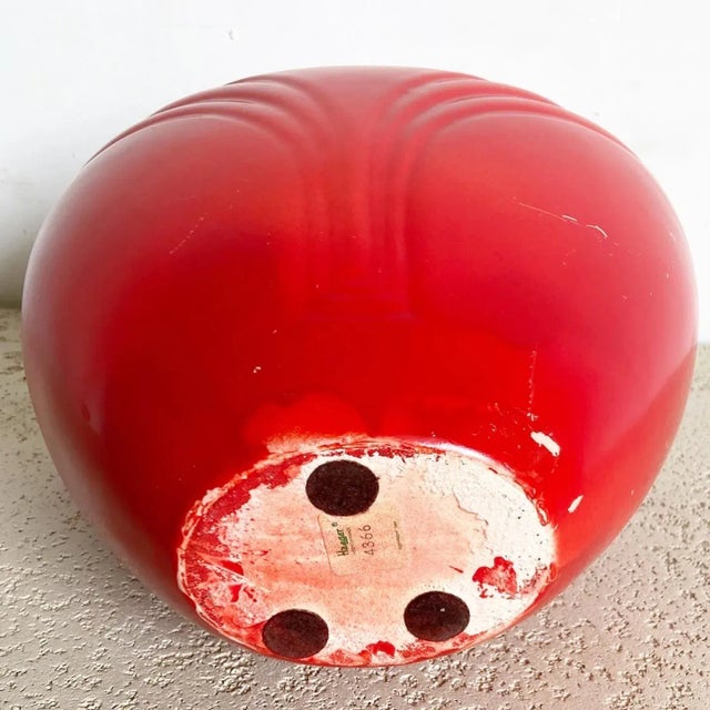 Red Postmodern Red Ceramic Vase by Haeger For Sale - Image 8 of 9