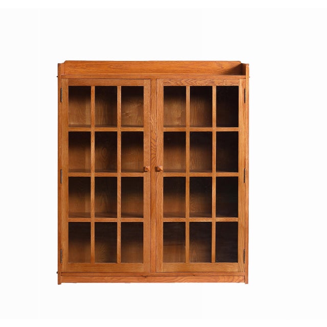Mission Mission Oak 2 Door Bookcase With Glass Doors - Michael's Cherry For Sale - Image 3 of 10