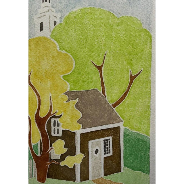 White Original Peter S Marshall 'provincetown Cottage' White Line Woodcut - Cape Cod For Sale - Image 8 of 11
