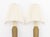 Pair of Art Deco Style Brass Two-Branch Wall Sconces, each with two fluted arms with candlestick style lights and cloth...