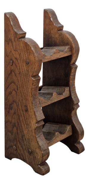Vintage Dutch Brutalist Oak Wine Rack, 1950s