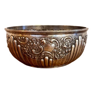 Large Antique Victorian Silver Plate Bowl, 1860 For Sale