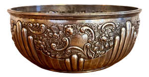 Large Antique Victorian Silver Plate Bowl, 1860
