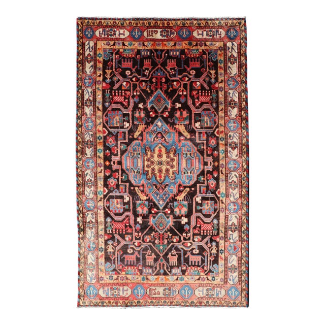 Antique Persian Nahavand Rug With All-Over Sub-Geometric Tribal Design 5'3 X 9'4 For Sale