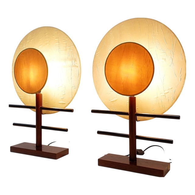 Boho Style Disc Lamps, Set of 2 For Sale