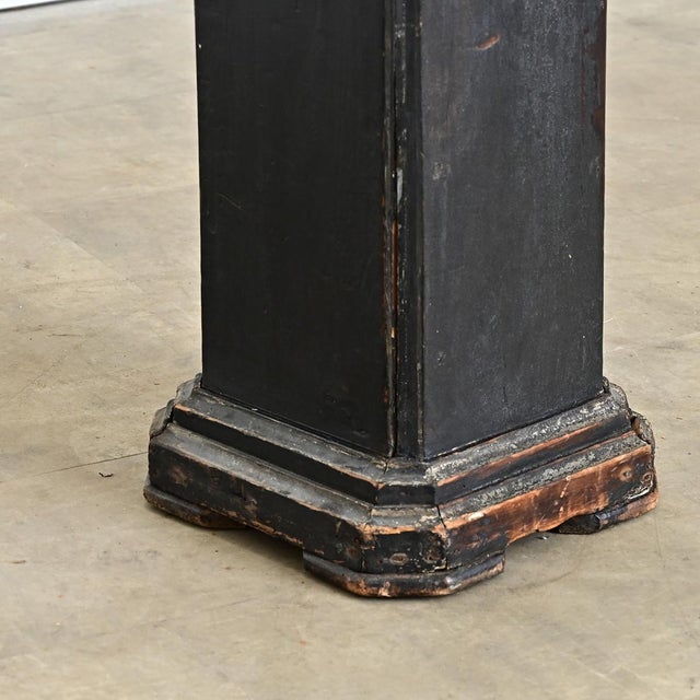 Late 20th Century French Vintage Painted Black Pedestal For Sale - Image 5 of 8