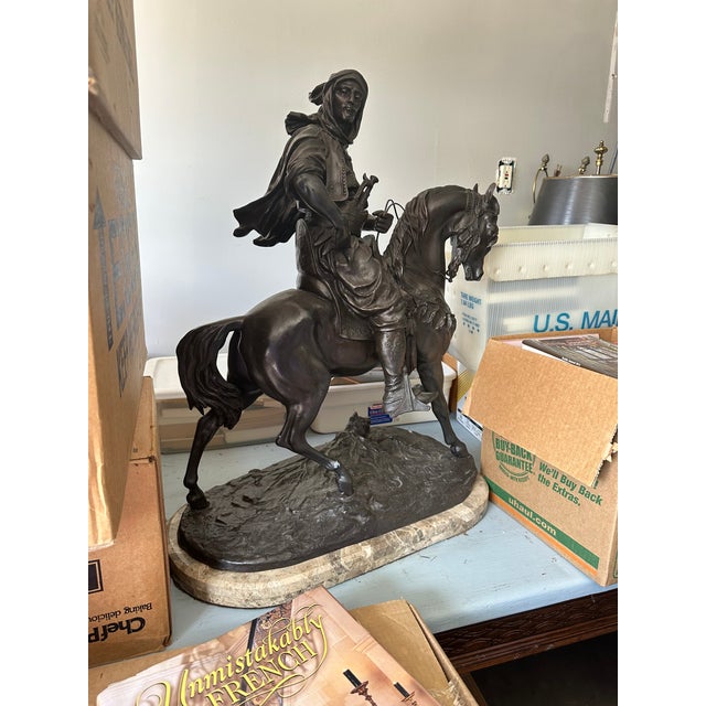 Mid 20th Century Antoine-Louis Barye Cavalier Arabe Horseman For Sale - Image 4 of 8