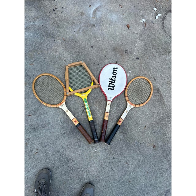 Vintage Collection of Wilson Tennis Rackets and Guard For Sale - Image 12 of 12