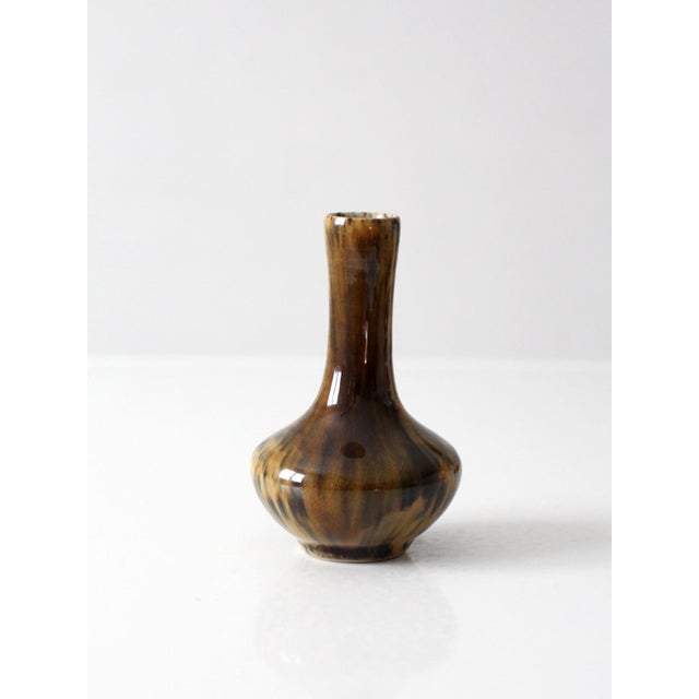 Tan Vintage Studio Pottery Bud Vase For Sale - Image 8 of 9