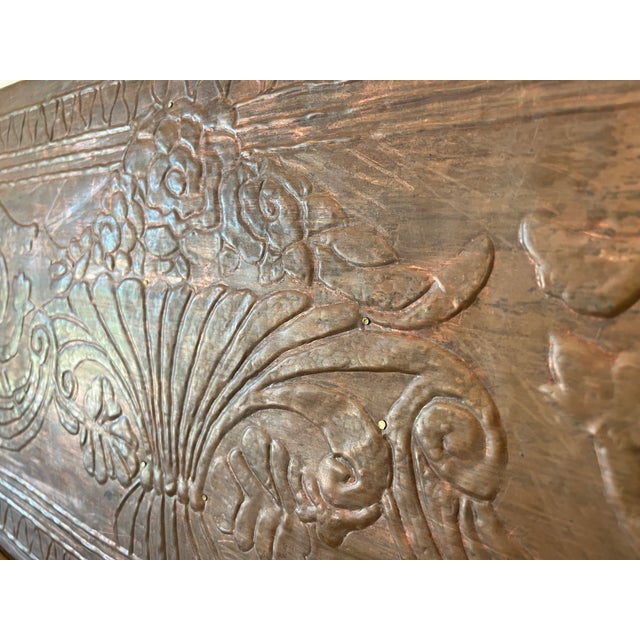 Copper Pair of Hammered Copper Relief Wall Panels For Sale - Image 8 of 12