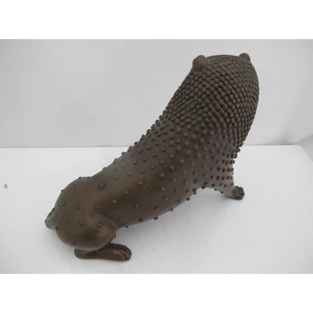 Sergio Bustamante Sergio Bustamante Mexico Bronze Cat Lion With Human Face Sculpture For Sale - Image 4 of 12