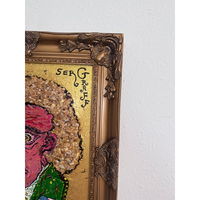 Contemporary Textured Painting on Canvas by Serg Graff "Portrait of Alexander Hamilton", Coa, Framed For Sale - Image 3 of 9