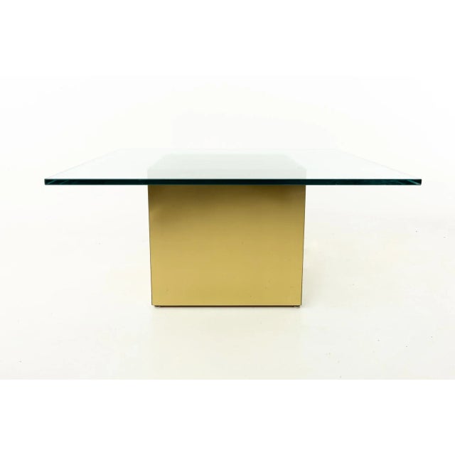 Brass Paul Mayen Style Mid Century Brass and Glass Side End Table - Pair For Sale - Image 8 of 13