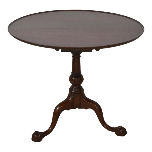 Kittinger Williamsburg Mahogany Tilt Top Table Tea Table Cw 70 Claw and Ball For Sale