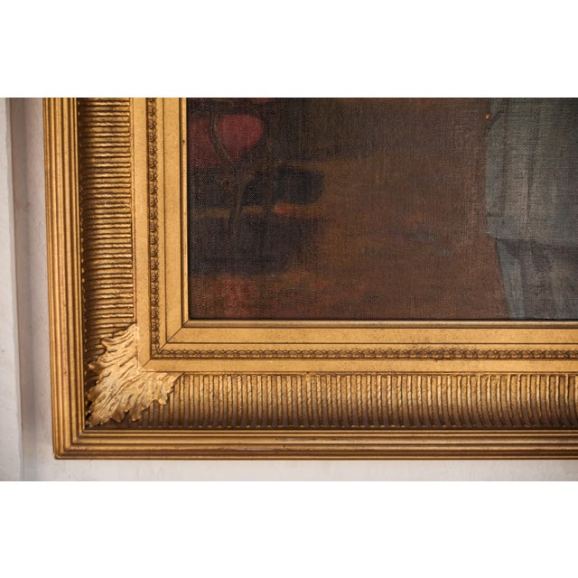 Early 20th Century Antique C Tertiaux "Boy From Academy" Oil on Canvas Painting For Sale - Image 4 of 5