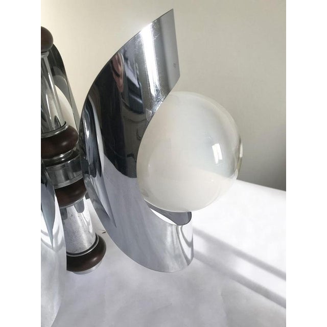 Mid-Century Modern Chandelier in Metal Chrome and Glass, 1970 For Sale - Image 15 of 18