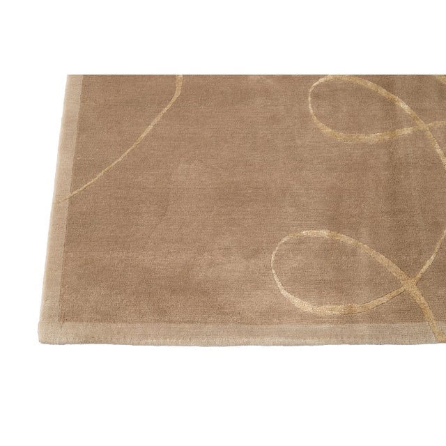 Modern Expressionist Tibetan Handmade Wool Rug For Sale - Image 11 of 13