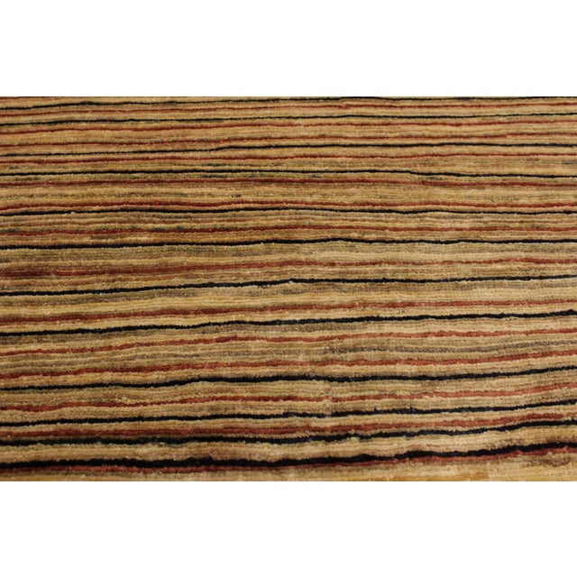 1990s Shabby Chic Gabbeh Beige/Rust Wool Rug - 3'0'' X 4'9'' For Sale - Image 5 of 10