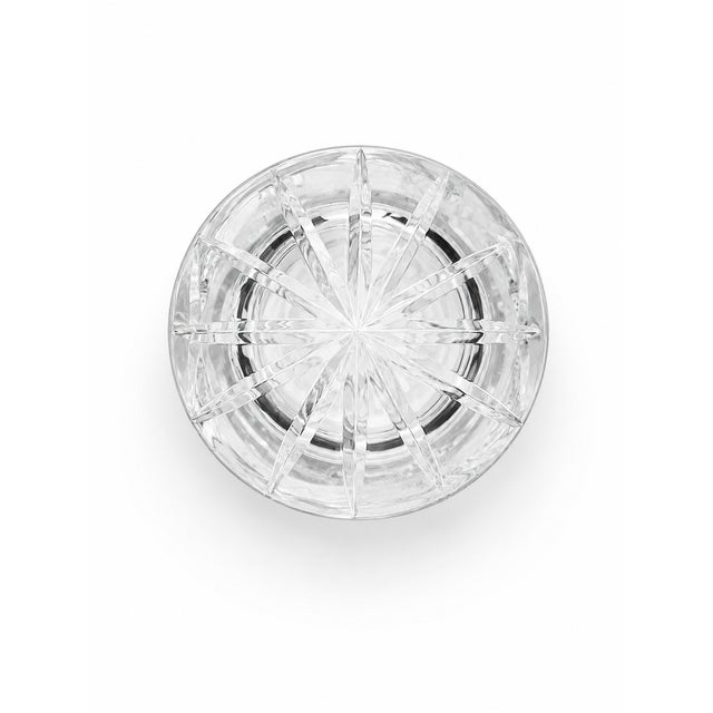 1990s Tall Geometric Cut Crystal Vase With Starburst Motif, 14" For Sale - Image 5 of 5