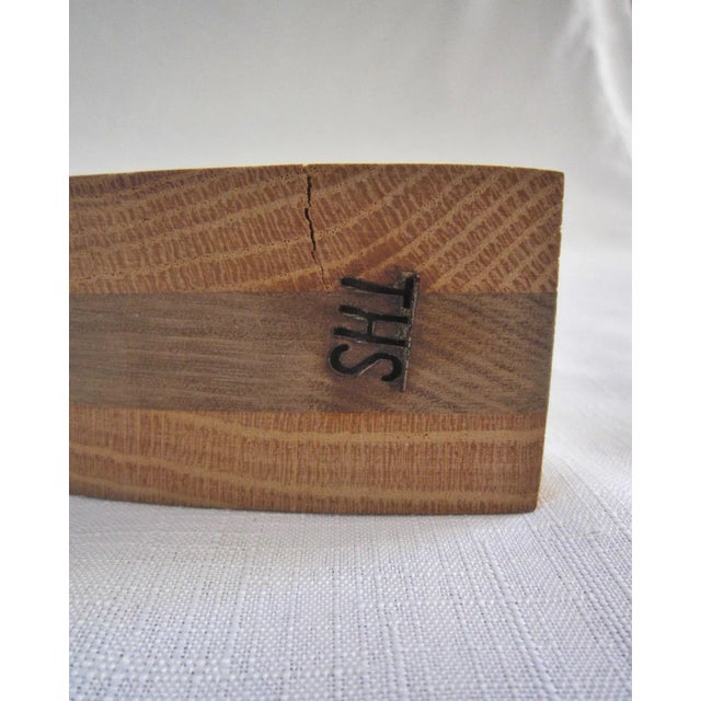 1970s 1970s Artisan Wood Bottle Holder, Signed For Sale - Image 5 of 6